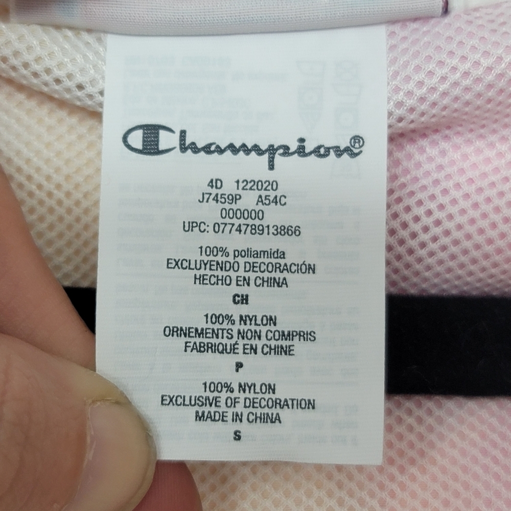 Champion Women's Tie Dye Anorak Jacket Pink Yellow NWT - Picture 11 of 15